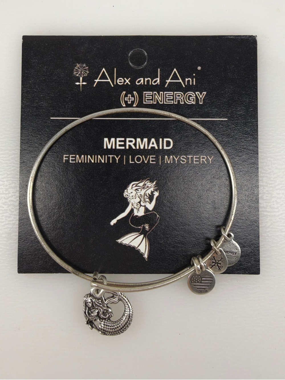Alex and Ani Silver Mermaid Charm Bangle Bracelet